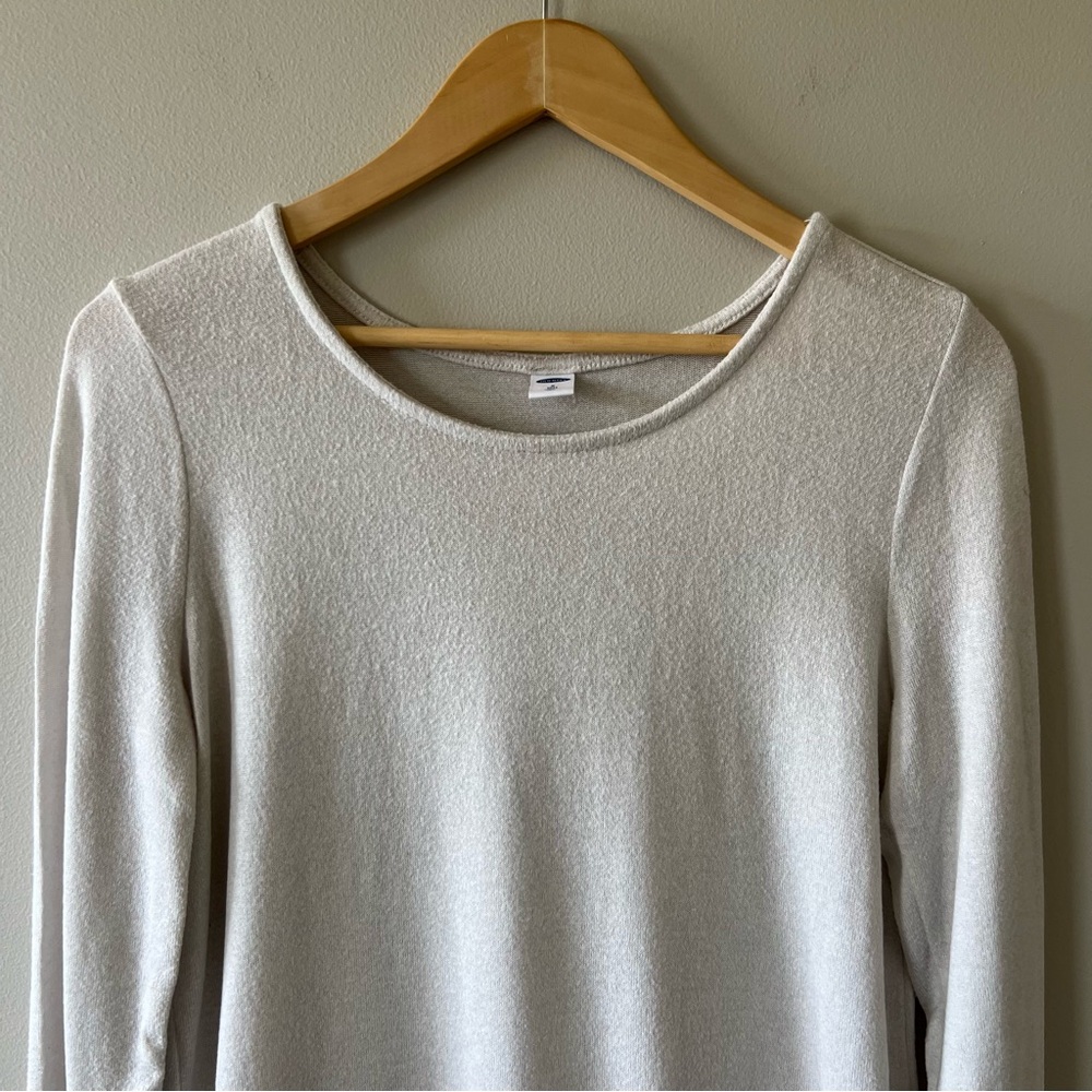 Old Navy Plush Cream Small Tall Long Sleeve Top